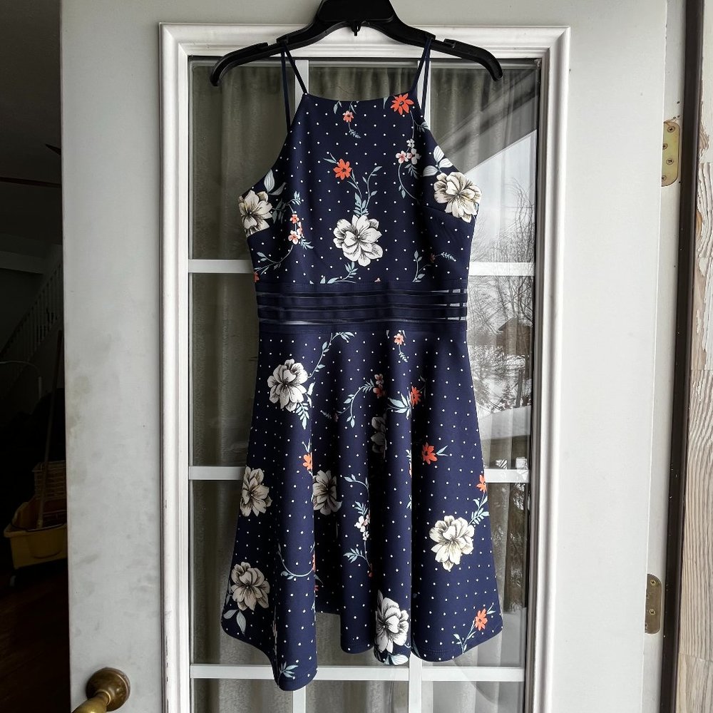 A never been worn size 3 Jodi Kristopher dark blue short dress.